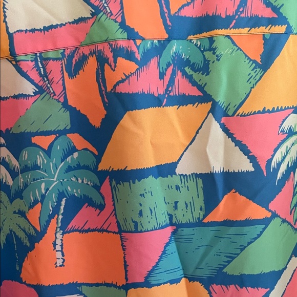 Chubbies Men's Vibrant Geometric Palm Shirt - Blue, Pink, Orange - Picture 8 of 8